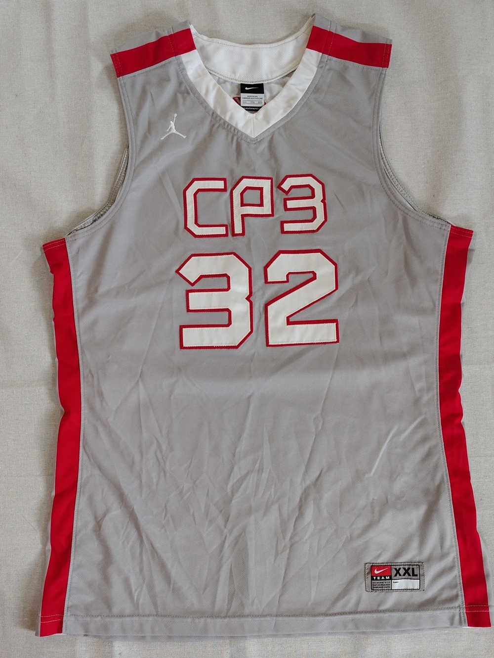Nike Gray & Red CP3 #32 Basketball Jersey XXL